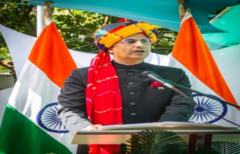 Amb. Abhishek Singh read excerpts from the address of Hon'ble Rashtrapati ji to the nation delivered on the eve of 74th Republic Day of India.
